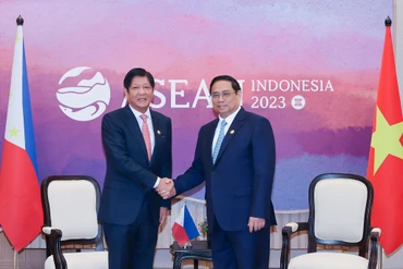 Thủ tướng Phạm Minh Chính và Tổng thống Philippines Ferdinand Romualdez Marcos Jr. (Ảnh: Nhật Bắc)