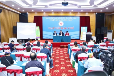 Ban tổ chức gặp gỡ báo chí, trao đổi thông tin về Đại hội Thể thao toàn quốc 2022. (Ảnh: BTC)