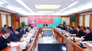 Đồng chí Nguyễn Duy Ngọc, Ủy viên Bộ Chính trị, Bí thư Trung ương Đảng, Chủ nhiệm Ủy ban Kiểm tra Trung ương chủ trì Kỳ họp thứ 55. (Ảnh: ĐĂNG KHOA)