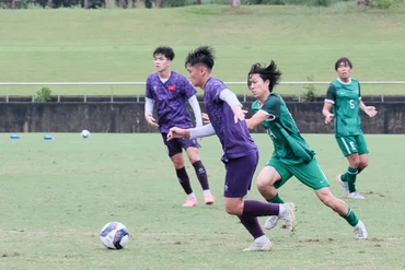 U17 Việt Nam giành chiến thắng thuyết phục trước Đại học Shizuoka FC. (Ảnh: VFF)