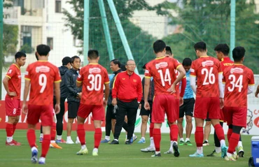 HLV Park Hang-seo rút gọn danh sách đội tuyển Việt Nam xuống còn 25 cầu thủ. (Ảnh: VFF)