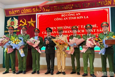 Lãnh đạo Công an tỉnh Sơn La thưởng nóng các đơn vị tham gia đấu tranh chuyên án.