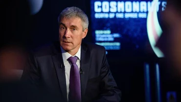 Ông Sergei Krikalev phát biểu tại một cuộc họp báo ở London (Anh). (Ảnh: AFP/TTXVN)
