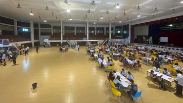 Hội trường Đại học Quốc gia Lào ở Thủ đô Vientiane, nơi sẽ diễn ra Triển lãm Giáo dục đại học Việt Nam 2022. 