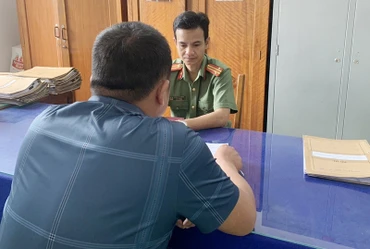 Công an huyện Bắc Trà My làm việc với ông P.T.T.