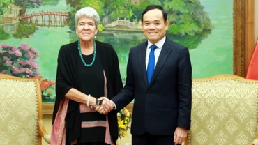 Phó Thủ tướng Trần Lưu Quang tiếp Thứ trưởng Bộ Thương mại phụ trách thương mại quốc tế Hoa Kỳ Marisa Lago. (Ảnh: VGP/Hải Minh)
