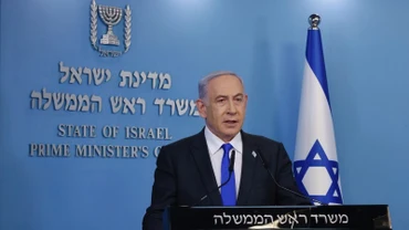 Thủ tướng Israel Benjamin Netanyahu phát biểu họp báo tại Jerusalem. (Ảnh: THX/TTXVN)