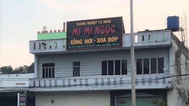 Cơ sở massage Mi Mi Ngọc, nơi 2 cô gái bị bắt ép làm nhân viên.
