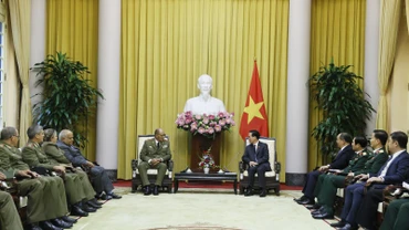 Quang cảnh buổi tiếp. (Ảnh: Thống Nhất/TTXVN)