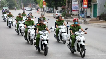 Các lực lượng tham gia diễu hành.