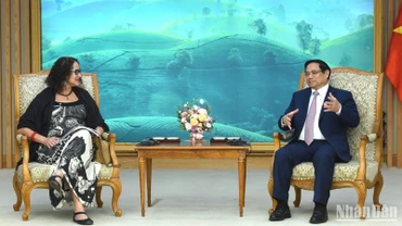 Thủ tướng Phạm Minh Chính tiếp Bộ trưởng Khoa học, Công nghệ và Đổi mới, Chủ tịch Đảng Cộng sản Brazil Luciana Santos.