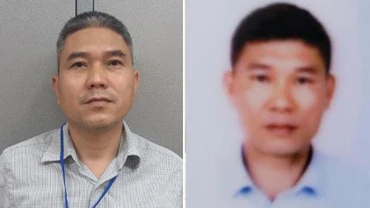 Các bị can từ trái sang phải: Nguyễn Hồng Hải và Lê Viết Cường.