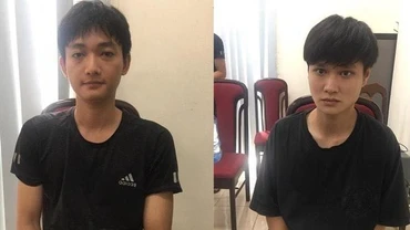 Hai đối tượng Dũng (trái) và Hưởng vừa bị khởi tố.