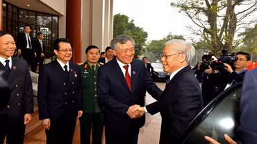 Tổng Bí thư, Chủ tịch nước Nguyễn Phú Trọng đến dự Hội nghị triển khai công tác Tòa án năm 2019.