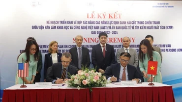 Hai bên ký bản kế hoạch triển khai Dự án hợp tác nâng cao năng lực định danh hài cốt trong chiến tranh.