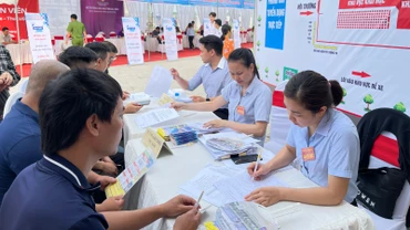 Hoạt động tư vấn tuyển dụng tại Phiên giao dịch việc làm.