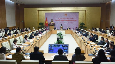 Quang cảnh Hội nghị trực tuyến toàn quốc về phát triển các ngành công nghiệp văn hóa Việt Nam.