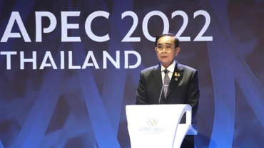 Thủ tướng Thái Lan Prayut Chan-o-cha tại buổi họp báo.