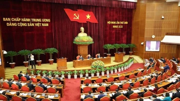 Phiên khai mạc Hội nghị Trung ương lần thứ 9, khóa XIII. (Ảnh: Trí Dũng/TTXVN)