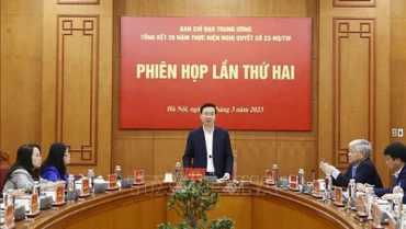 Chủ tịch nước Võ Văn Thưởng phát biểu chỉ đạo. (Ảnh: Thống Nhất/TTXVN)
