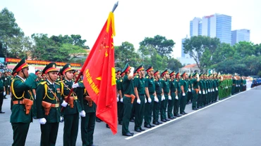 Quang cảnh lễ ra quân huấn luyện.