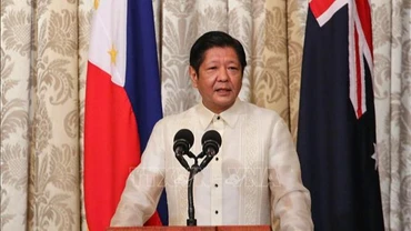Tổng thống Philippines Ferdinand Marcos Jr. phát biểu tại Manila. (Ảnh: AFP/TTXVN)