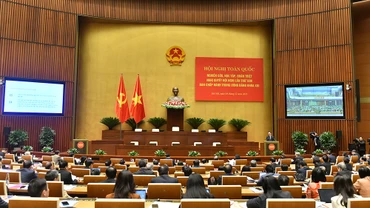 Quang cảnh hội nghị nghiên cứu, học tập, quán triệt Nghị quyết Hội nghị Trung ương 8, khóa XIII. (Ảnh: ĐĂNG KHOA)