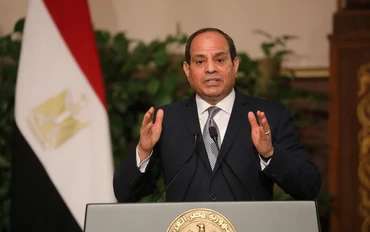 Tổng thống Ai Cập Abdel-Fattah El-Sisi trong cuộc họp báo ở Cairo. (Ảnh: AFP/TTXVN)