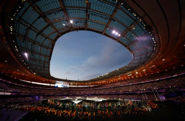 Toàn cảnh sân vận động Stade de France - nơi diễn ra Lễ bế mạc Olympic Paris 2024. 