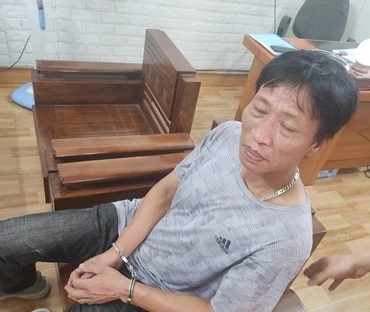 Đối tượng lúc bị bắt giữ.