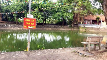 Ao Đình Bồng Châu, thôn Tân Mỹ 2, xã Phú Cường, thành phố Hưng Yên, tỉnh Hưng Yên, nơi đã xảy ra vụ đuối nước khiến 2 học sinh tử vong.