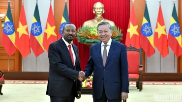 Tổng Bí thư Tô Lâm tiếp Thủ tướng Ethiopia Abiy Ahmed Ali. (Ảnh: ĐĂNG KHOA)