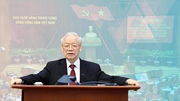 Tổng Bí thư Nguyễn Phú Trọng phát biểu chỉ đạo hội nghị. (Ảnh: ĐĂNG KHOA)