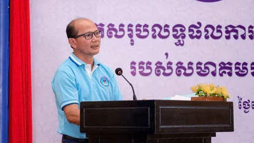 Học giả Uch Leang tại Hội nghị Cựu sinh viên Campuchia từng học ở Việt Nam, tháng 3/2025.