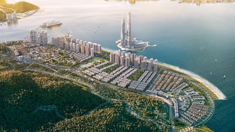 Phối cảnh tổng thể Sun Elite City - quần thể đô thị du lịch, nghỉ dưỡng và giải trí quy mô 324 ha tại trung tâm Bãi Cháy. (ẢNH: SUN GROUP).