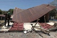 Ngôi nhà bị sập sau trận động đất tại Nagarote, Nicaragua, ngày 12/4/2014. (Ảnh: Reuters)