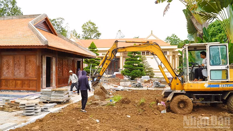 Một hạng mục công trình của dự án đang được thi công.