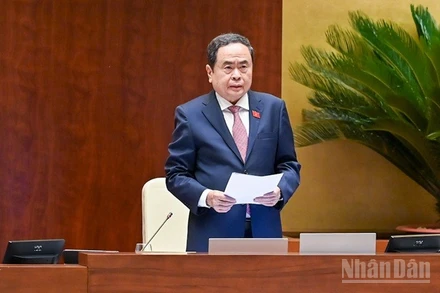 Chủ tịch Quốc hội Trần Thanh Mẫn phát biểu. (Ảnh: DUY LINH)