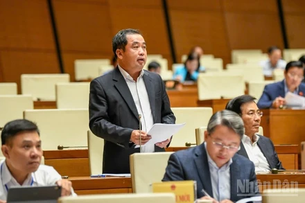 Bộ trưởng Nông nghiệp và Môi trường Trần Đức Thắng phát biểu. (Ảnh: DUY LINH)