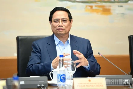 Thủ tướng Phạm Minh Chính phát biểu tại phiên thảo luận tổ của Quốc hội về dự thảo Văn kiện trình Đại hội XIV của Đảng, chiều 4/11/2025. (Ảnh: DUY LINH)