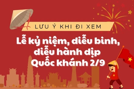 [Infographic] Lưu ý khi đi xem Lễ kỷ niệm, diễu binh, diễu hành dịp Quốc khánh 2/9