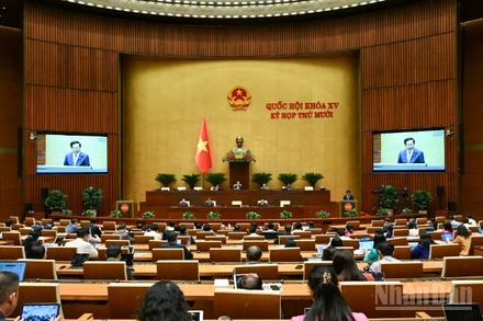 Quang cảnh phiên thảo luận của Quốc hội, sáng 13/11/2025. (Ảnh: DUY LINH)