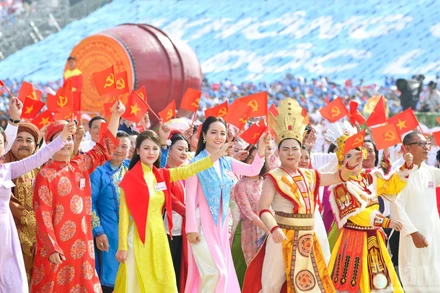 Hình ảnh của khối văn hóa-thể thao tại Lễ kỷ niệm 80 năm Cách mạng Tháng Tám thành công và Quốc khánh 2/9 diễn ra sáng 2/9/2025 tại Hà Nội. (Ảnh: DUY LINH)