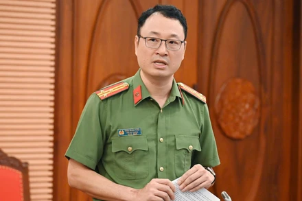 Thượng tá Triệu Mạnh Tùng, Phó Cục trưởng Cục An ninh mạng và phòng, chống tội phạm sử dụng công nghệ cao, Bộ Công an. (Ảnh: A05)