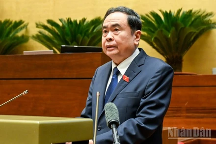 Chủ tịch Quốc hội Trần Thanh Mẫn phát biểu. (Ảnh: DUY LINH)