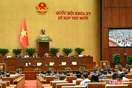 Quang cảnh phiên họp của Quốc hội. (Ảnh: DUY LINH)