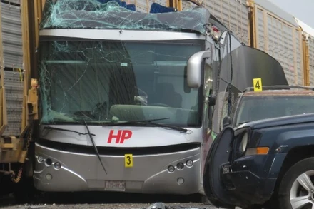 Hiện trường 1 vụ tai nạn ở thành phố Atlacomulco, bang Mexico, Mexico, ngày 8/9/2025. (Ảnh minh họa: Xinhua)