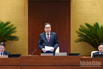 Chủ tịch Quốc hội Trần Thanh Mẫn phát biểu. (Ảnh: DUY LINH)