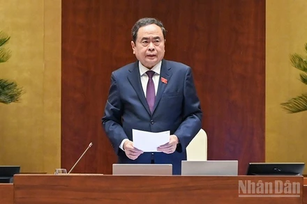 Chủ tịch Quốc hội Trần Thanh Mẫn phát biểu. (Ảnh: DUY LINH)