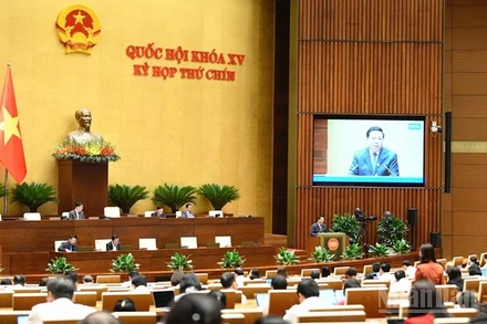 Quang cảnh phiên thảo luận của Quốc hội, chiều 20/6/2025. (Ảnh: DUY LINH)